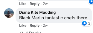 Facebook comment about the Black Marlin